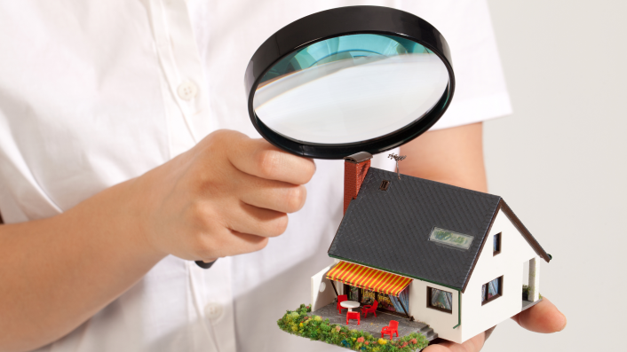 home inspection metaphor using a magnifying glass